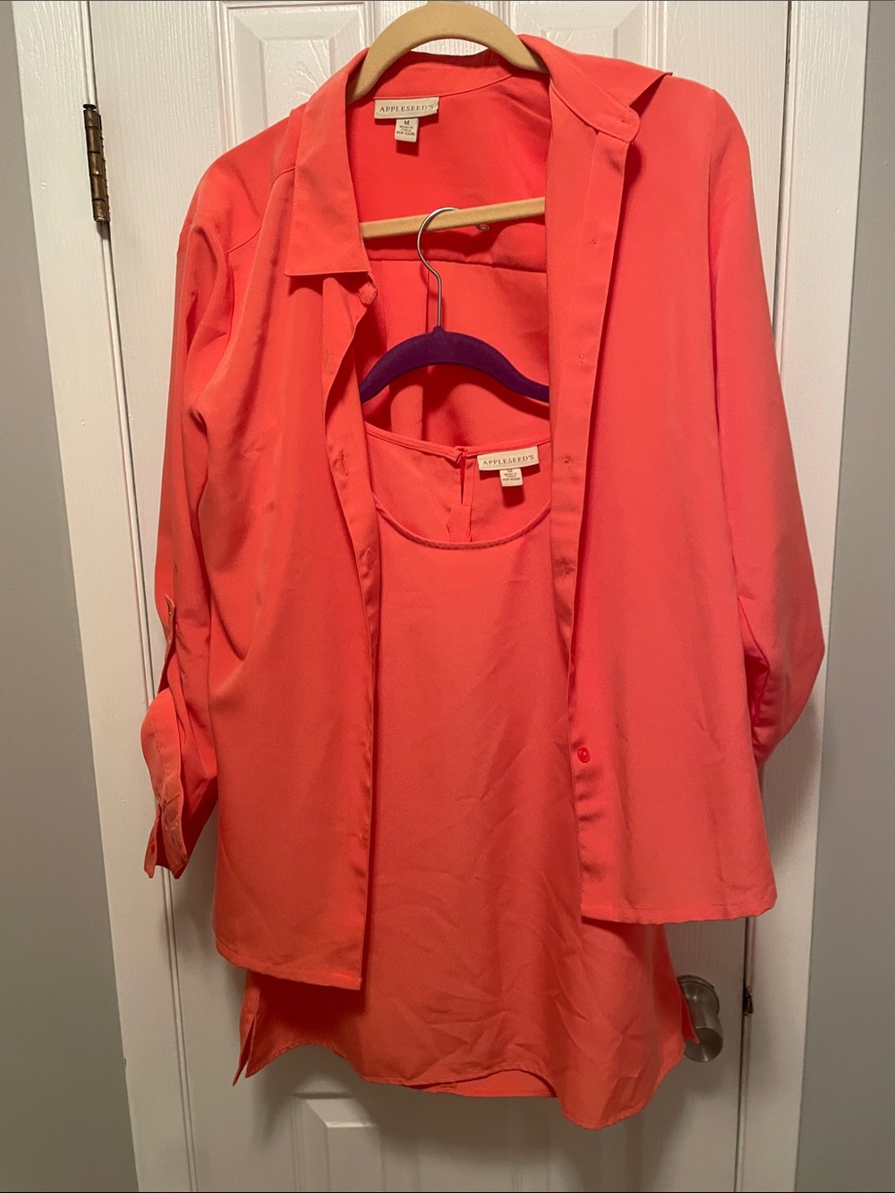 Apt. 9 Coral Two-Piece Blouse and Shell